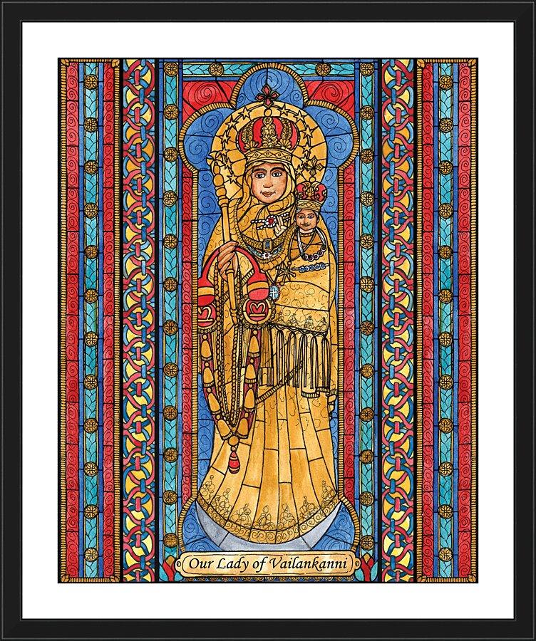 Wall Frame Black, Matted - Our Lady of Vailankanni by B. Nippert