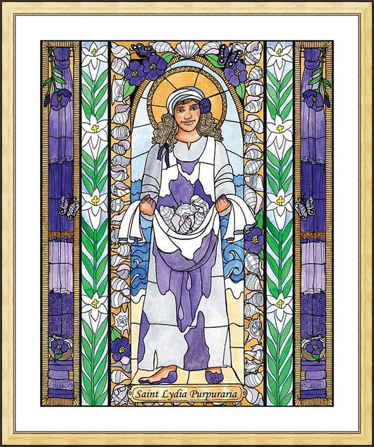 Wall Frame Gold, Matted - St. Lydia Purpuraria by Brenda Nippert - Trinity Stores