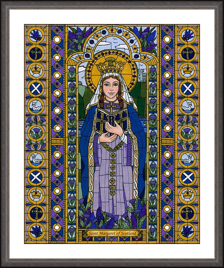 Wall Frame Espresso, Matted - St. Margaret of Scotland by Brenda Nippert - Trinity Stores