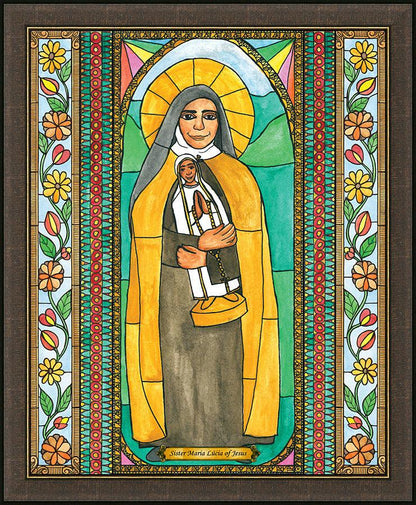 Wall Frame Espresso - St. Maria Lucia of Jesus by Brenda Nippert - Trinity Stores