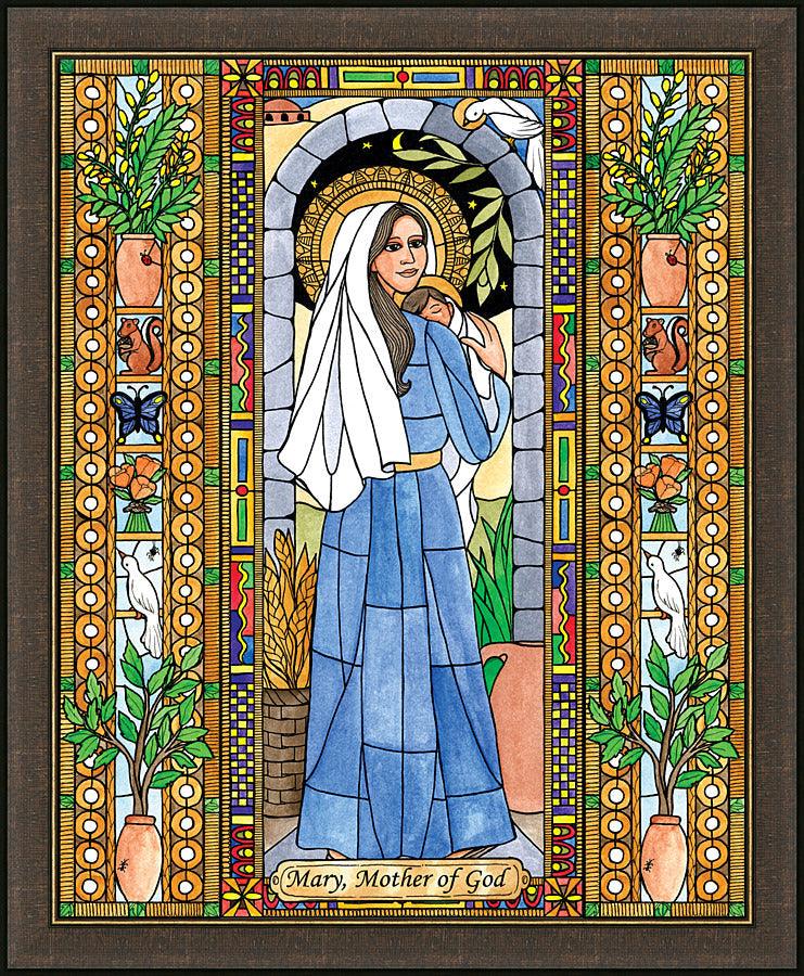 Wall Frame Espresso - Mary, Mother of God by B. Nippert