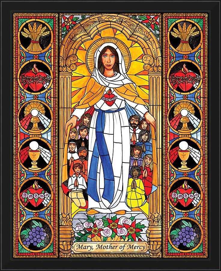 Wall Frame Black - Mary, Mother of Mercy by Brenda Nippert - Trinity Stores