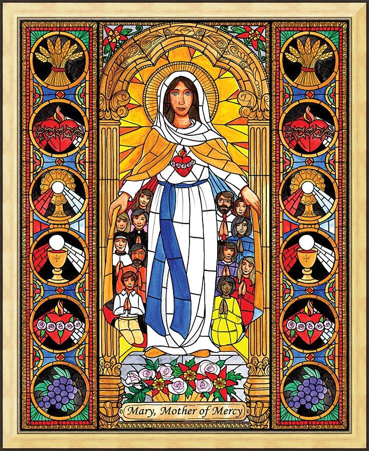 Wall Frame Gold - Mary, Mother of Mercy by Brenda Nippert - Trinity Stores