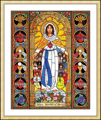 Wall Frame Gold - Mary, Mother of Mercy by B. Nippert