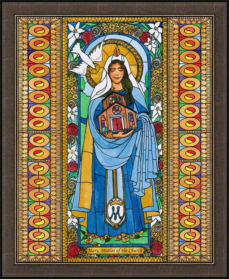 Wall Frame Espresso - Mary, Mother of the Church by Brenda Nippert - Trinity Stores