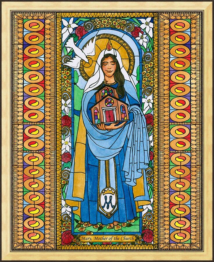 Wall Frame Gold - Mary, Mother of the Church by Brenda Nippert - Trinity Stores