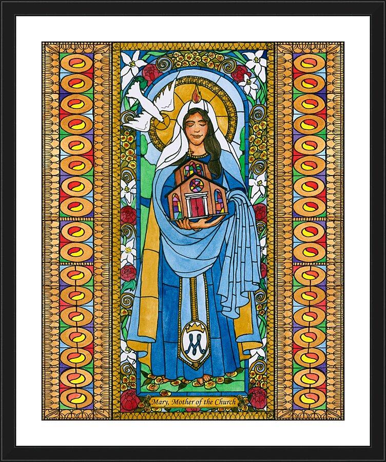 Wall Frame Black, Matted - Mary, Mother of the Church by Brenda Nippert - Trinity Stores