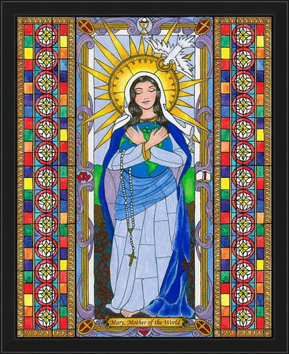 Wall Frame Black - Mary, Mother of the World by Brenda Nippert - Trinity Stores