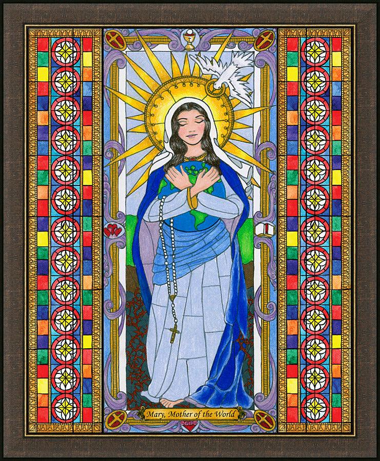 Wall Frame Espresso - Mary, Mother of the World by Brenda Nippert - Trinity Stores