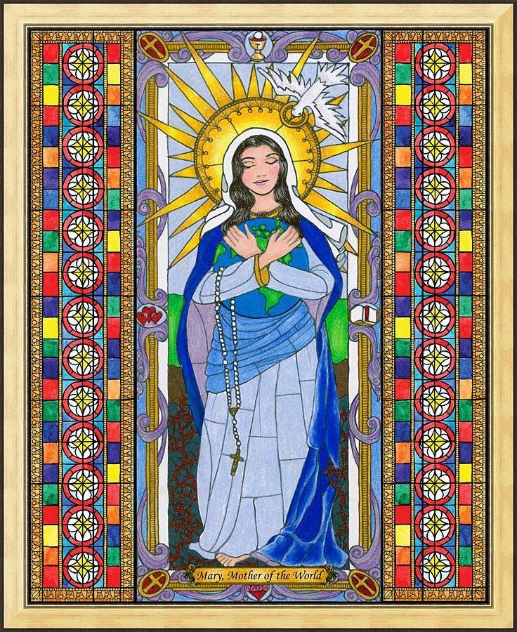 Wall Frame Gold - Mary, Mother of the World by Brenda Nippert - Trinity Stores