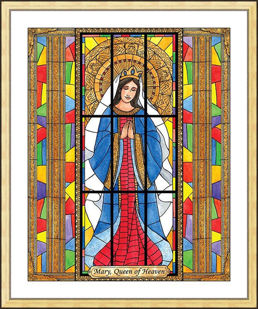 Wall Frame Gold, Matted - Mary, Queen of Heaven by Brenda Nippert - Trinity Stores