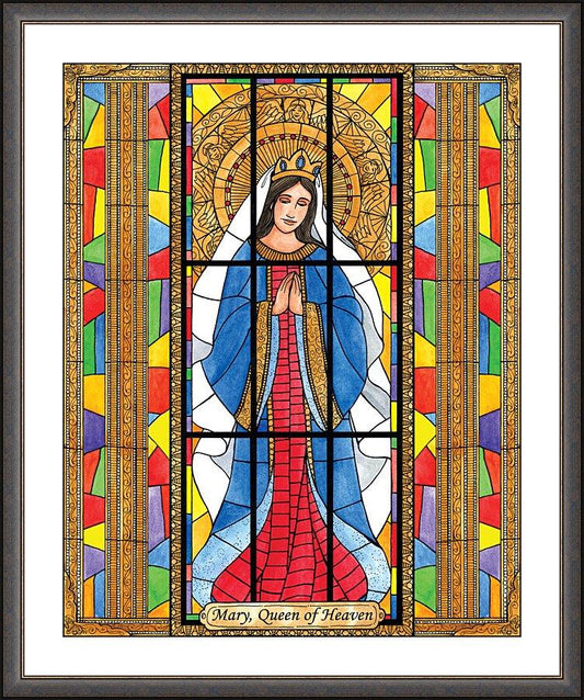 Wall Frame Espresso, Matted - Mary, Queen of Heaven by B. Nippert