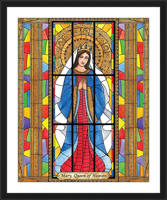 Wall Frame Black, Matted - Mary, Queen of Heaven by B. Nippert