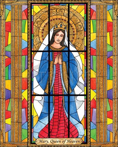 Wall Frame Espresso, Matted - Mary, Queen of Heaven by Brenda Nippert - Trinity Stores