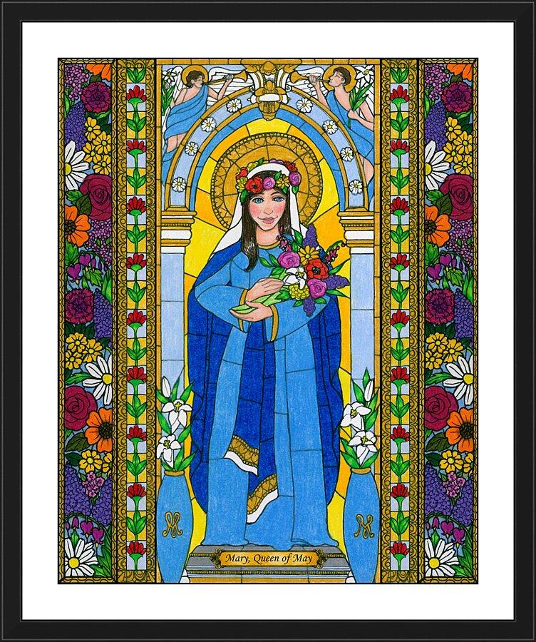 Wall Frame Black, Matted - Mary, Queen of May by Brenda Nippert - Trinity Stores