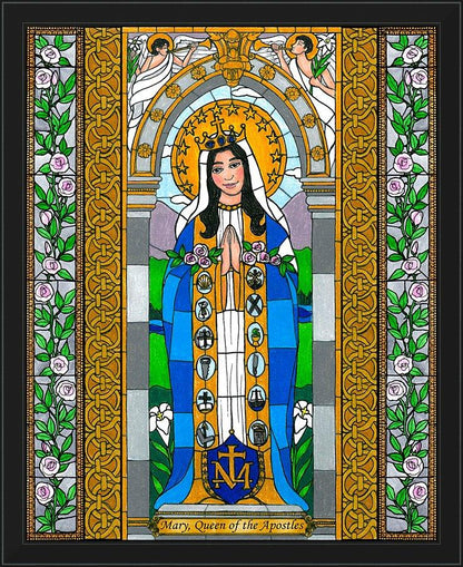 Wall Frame Black - Mary, Queen of the Apostles by B. Nippert