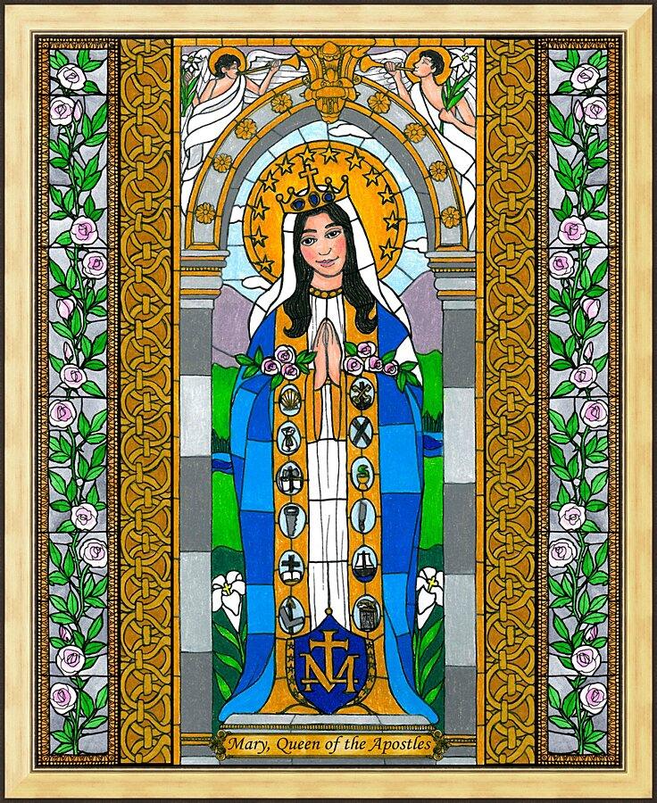Wall Frame Gold - Mary, Queen of the Apostles by Brenda Nippert - Trinity Stores