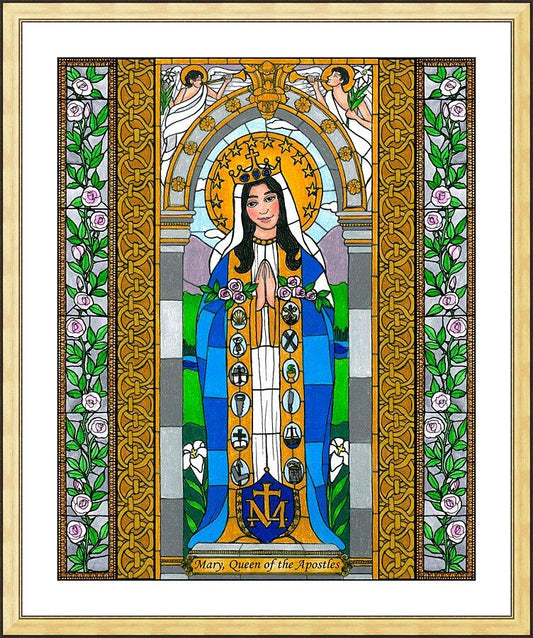 Wall Frame Gold, Matted - Mary, Queen of the Apostles by B. Nippert