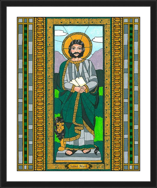 Wall Frame Black, Matted - St. Mark by B. Nippert
