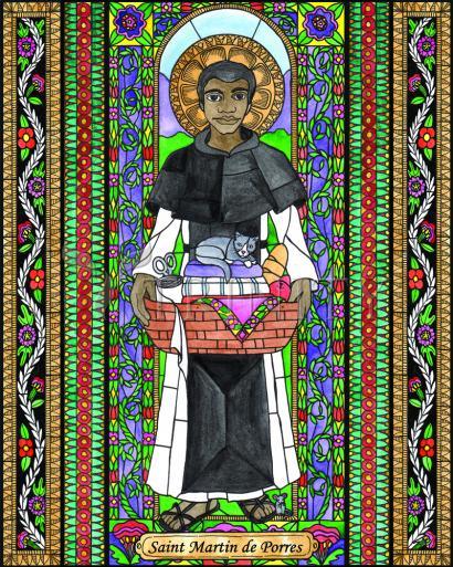 Wall Frame Black, Matted - St. Martin de Porres by Brenda Nippert - Trinity Stores