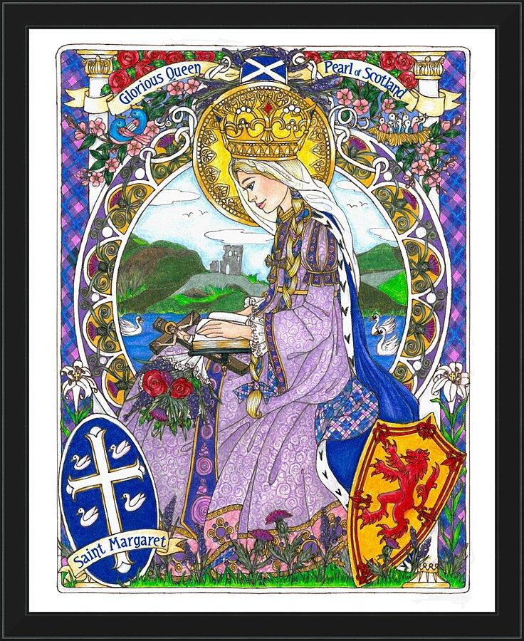 Wall Frame Black - St. Margaret of Scotland by Brenda Nippert - Trinity Stores