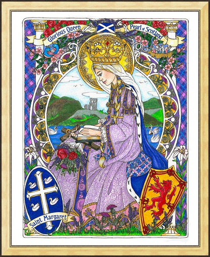 Wall Frame Gold - St. Margaret of Scotland by Brenda Nippert - Trinity Stores