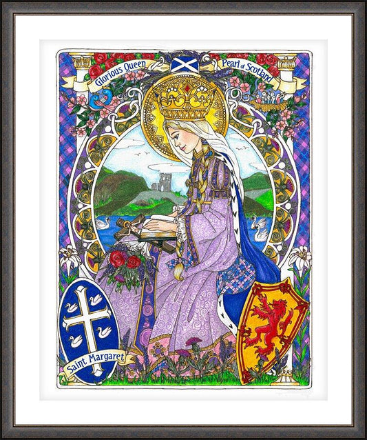 Wall Frame Espresso, Matted - St. Margaret of Scotland by B. Nippert