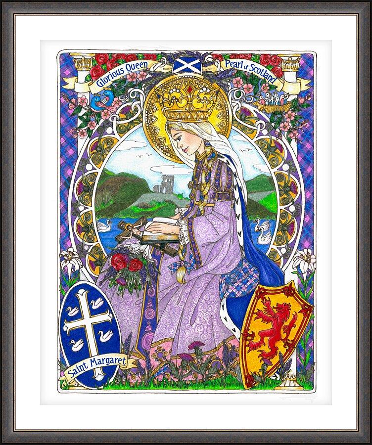 Wall Frame Espresso, Matted - St. Margaret of Scotland by Brenda Nippert - Trinity Stores