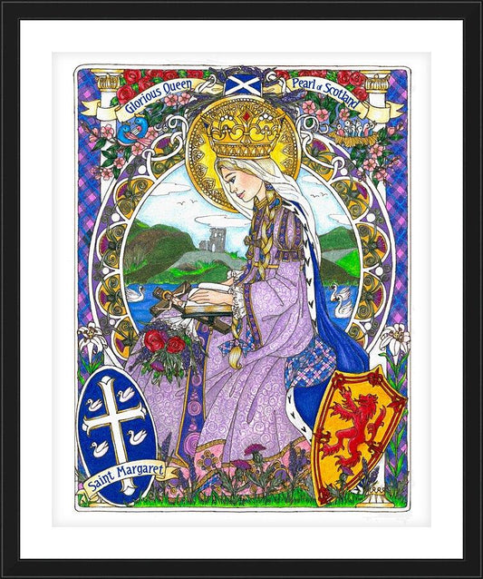 Wall Frame Black, Matted - St. Margaret of Scotland by B. Nippert