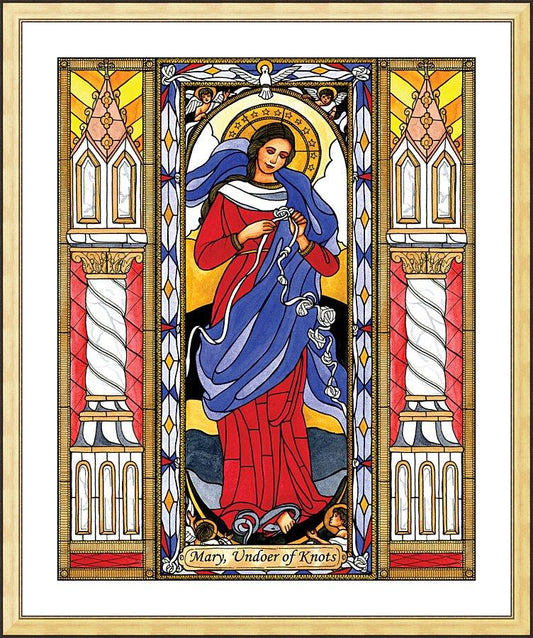 Wall Frame Gold, Matted - Mary, Undoer of Knots by B. Nippert