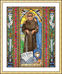 Wall Frame Gold - St. Maximilian Kolbe by B. Nippert