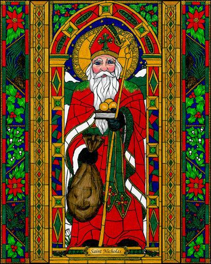 Wall Frame Gold, Matted - St. Nicholas by Brenda Nippert - Trinity Stores