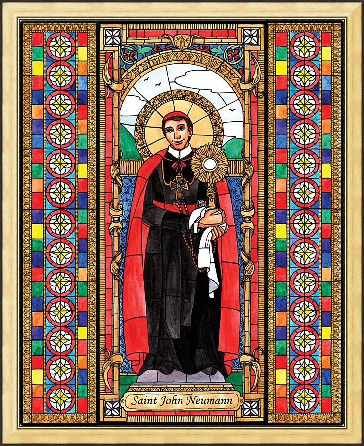 Wall Frame Gold - St. John Neumann by Brenda Nippert - Trinity Stores