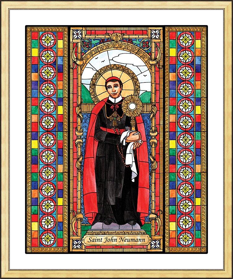 Wall Frame Gold, Matted - St. John Neumann by Brenda Nippert - Trinity Stores