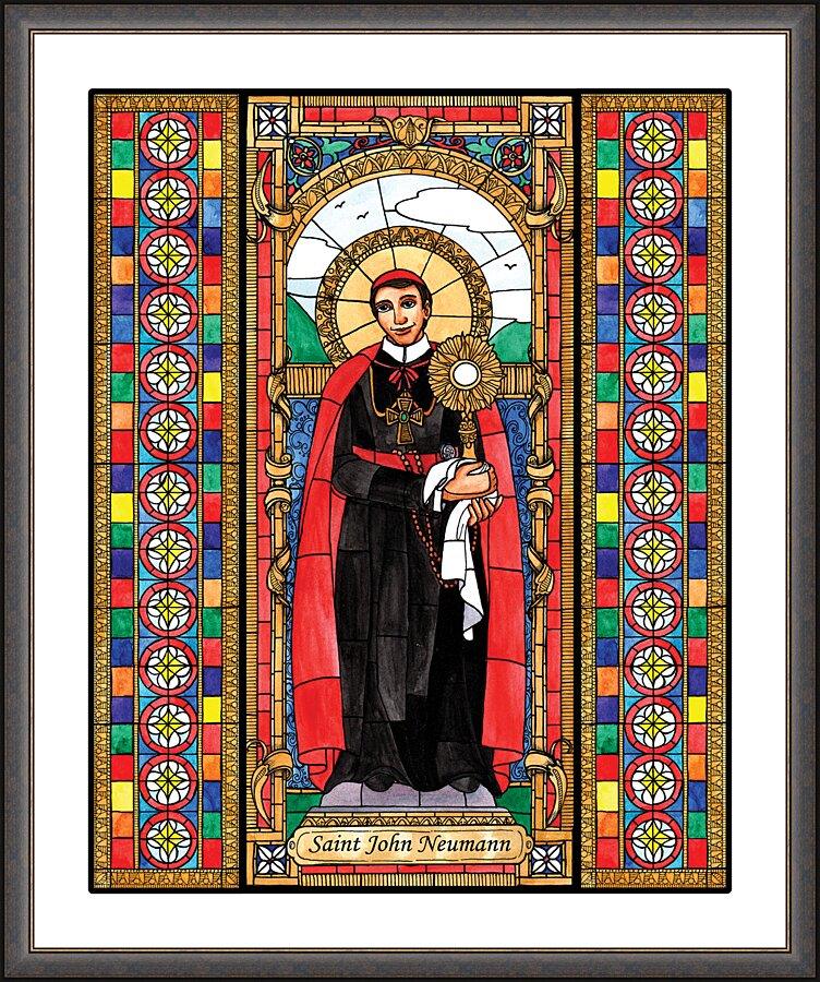 Wall Frame Espresso, Matted - St. John Neumann by Brenda Nippert - Trinity Stores