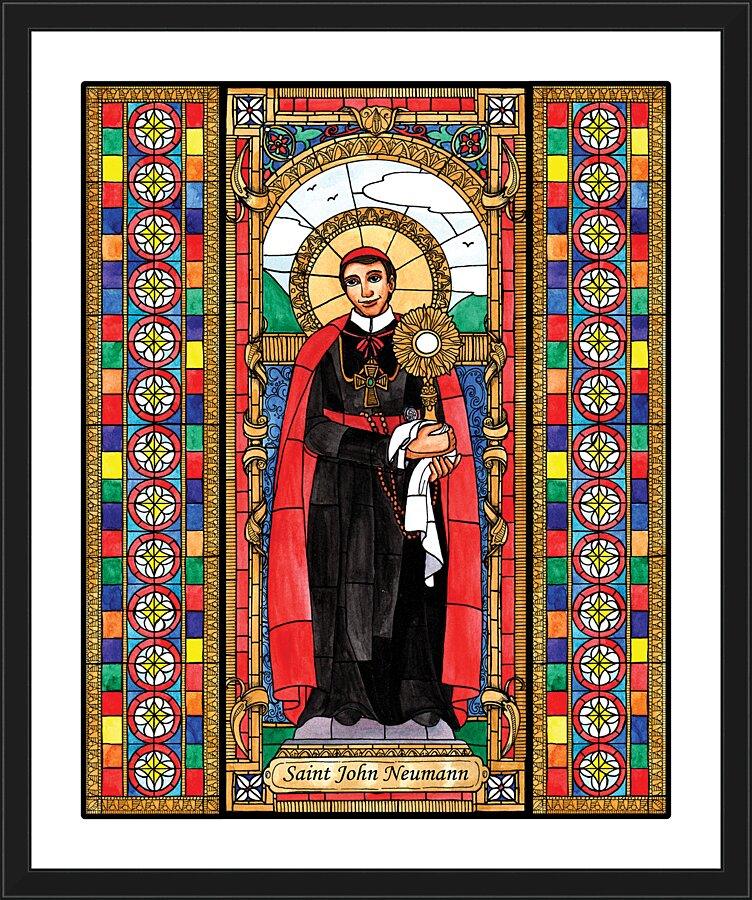 Wall Frame Black, Matted - St. John Neumann by Brenda Nippert - Trinity Stores