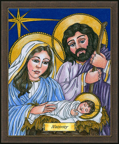 Wall Frame Espresso - Nativity by Brenda Nippert - Trinity Stores