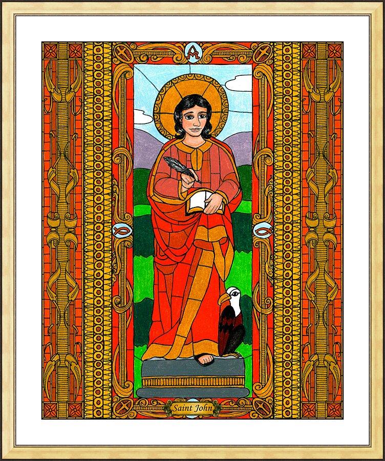 Wall Frame Gold, Matted - St. John the Evangelist by Brenda Nippert - Trinity Stores