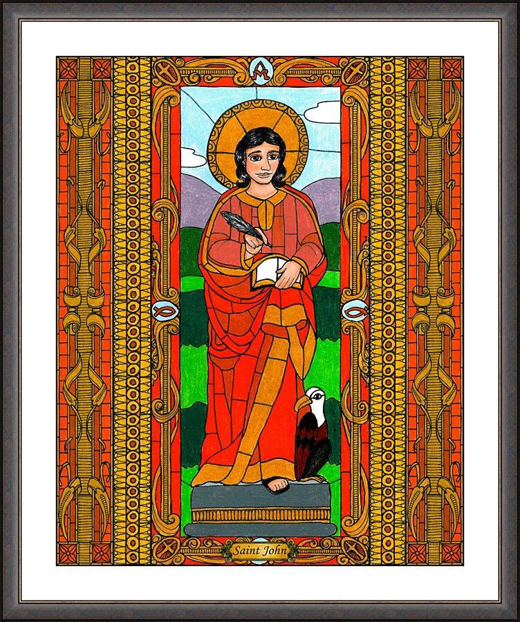 Wall Frame Espresso, Matted - St. John the Evangelist by Brenda Nippert - Trinity Stores