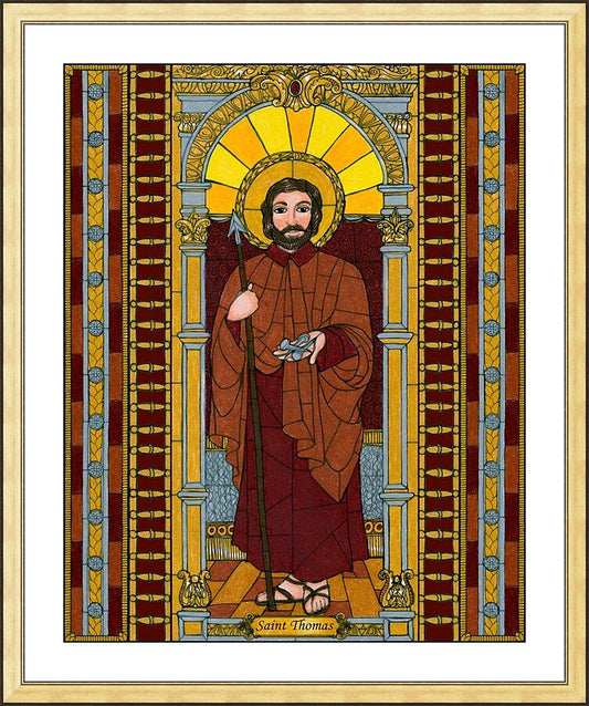 Wall Frame Gold, Matted - St. Thomas the Apostle by B. Nippert