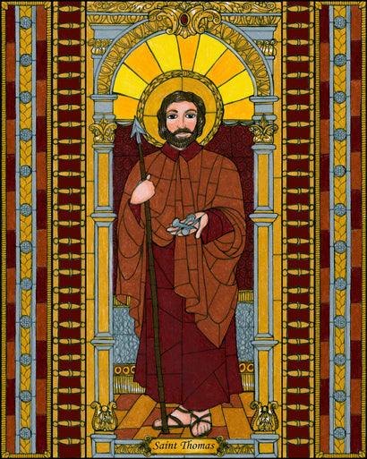 Wall Frame Black, Matted - St. Thomas the Apostle by Brenda Nippert - Trinity Stores