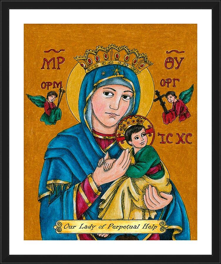 Wall Frame Black, Matted - Our Lady of Perpetual Help by Brenda Nippert - Trinity Stores