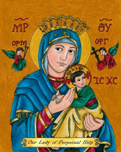 Wall Frame Espresso, Matted - Our Lady of Perpetual Help by Brenda Nippert - Trinity Stores