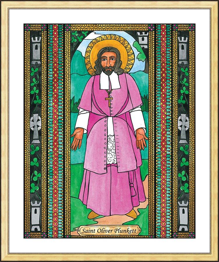 Wall Frame Gold, Matted - St. Oliver Plunkett by Brenda Nippert - Trinity Stores