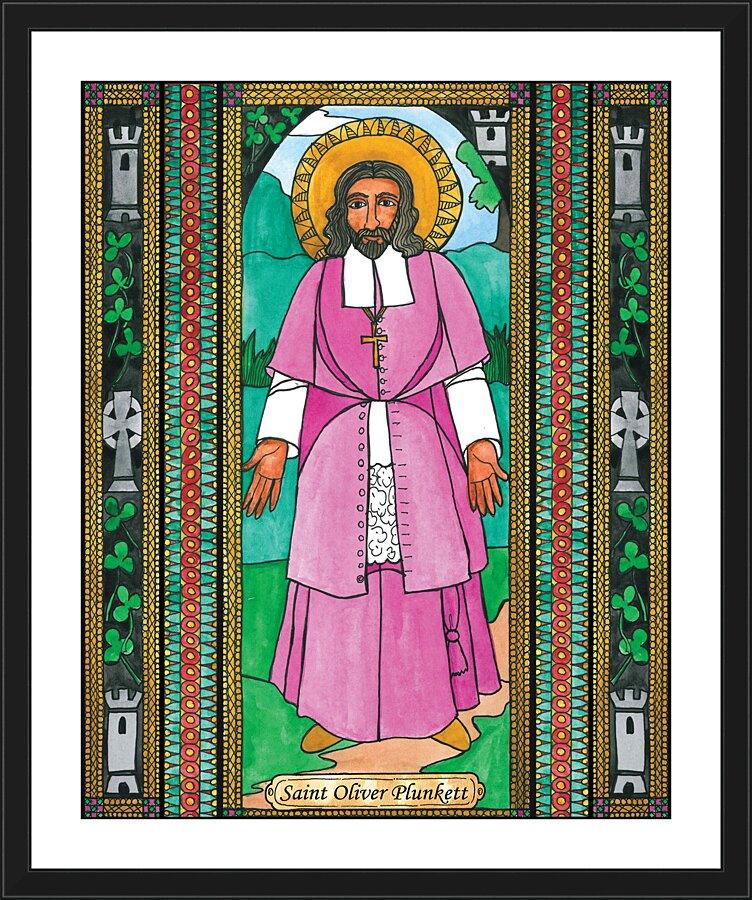 Wall Frame Black, Matted - St. Oliver Plunkett by B. Nippert