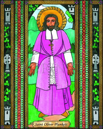 Wall Frame Black, Matted - St. Oliver Plunkett by Brenda Nippert - Trinity Stores