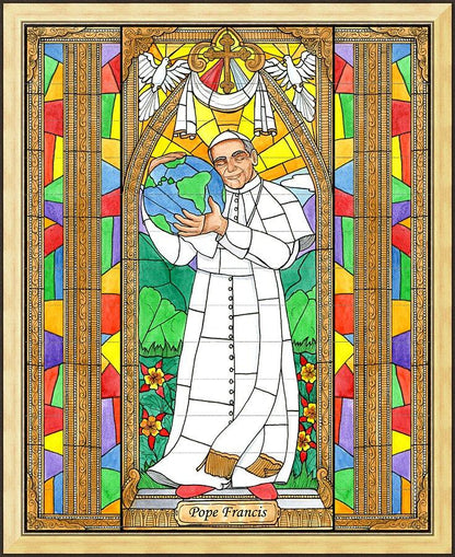 Wall Frame Gold - Pope Francis by B. Nippert