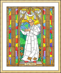 Wall Frame Gold - Pope Francis by B. Nippert