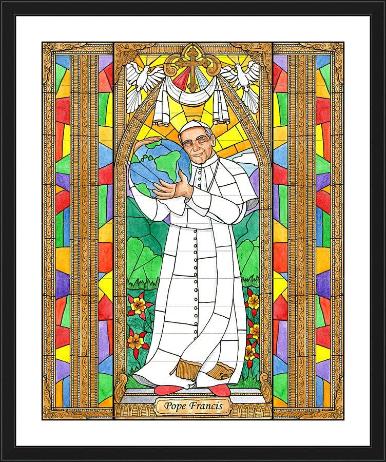 Wall Frame Black, Matted - Pope Francis by B. Nippert