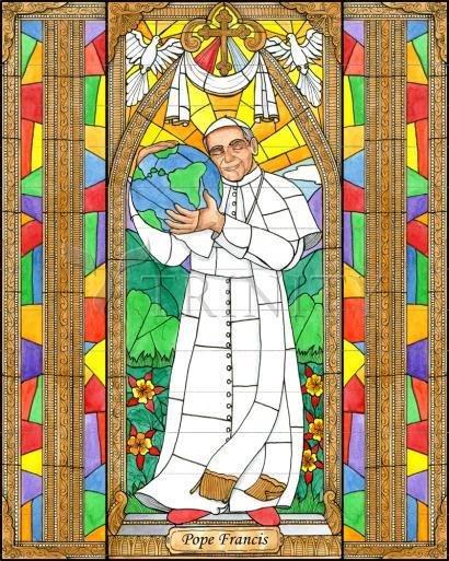 Wall Frame Espresso, Matted - Pope Francis by B. Nippert